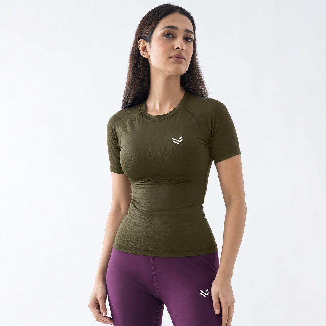 Heather Olive Women H/S Compression