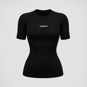 Women Compression Black Half-Sleeve