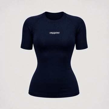 Women Compression Navy Half-Sleeve
