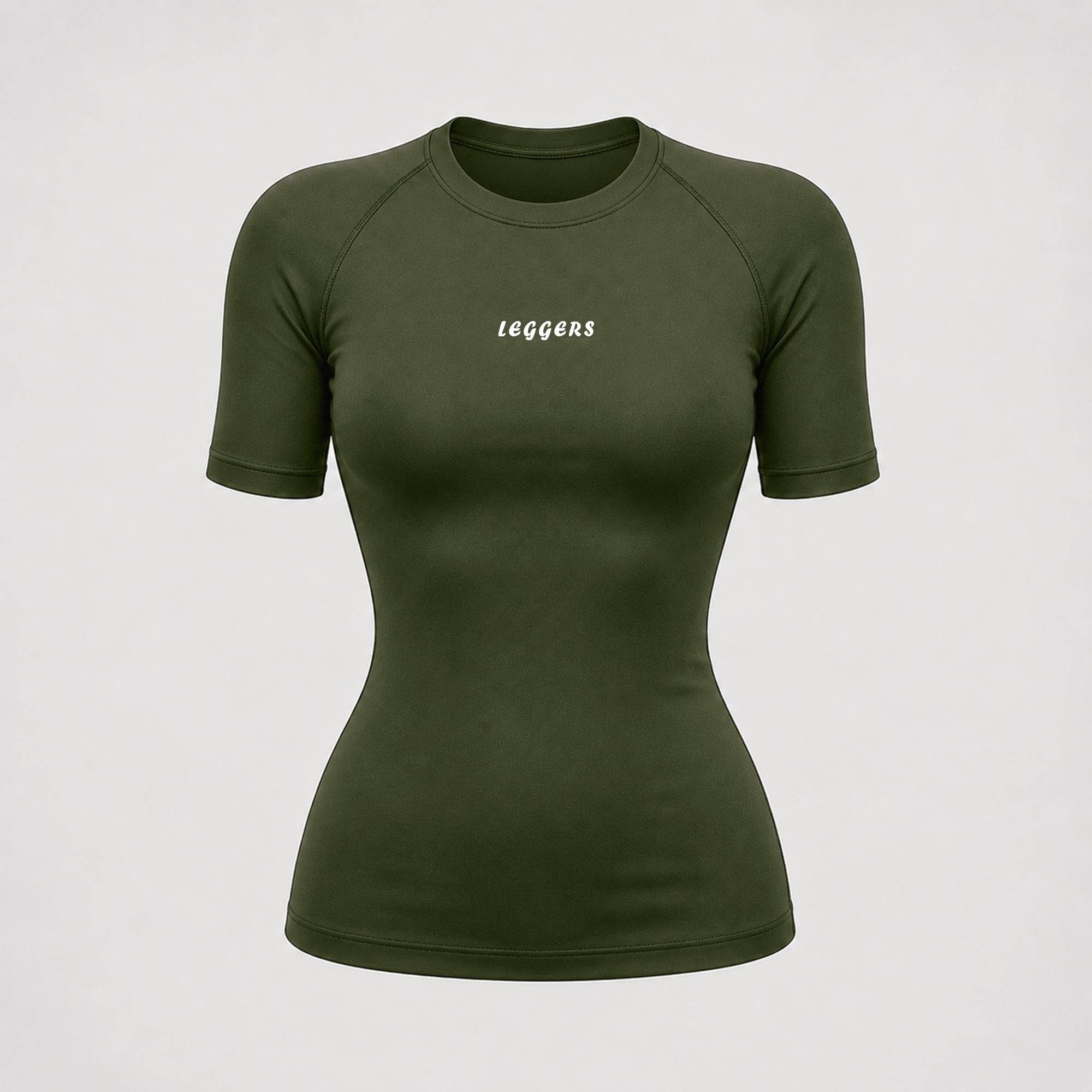 Women Compression Olive Half-Sleeve