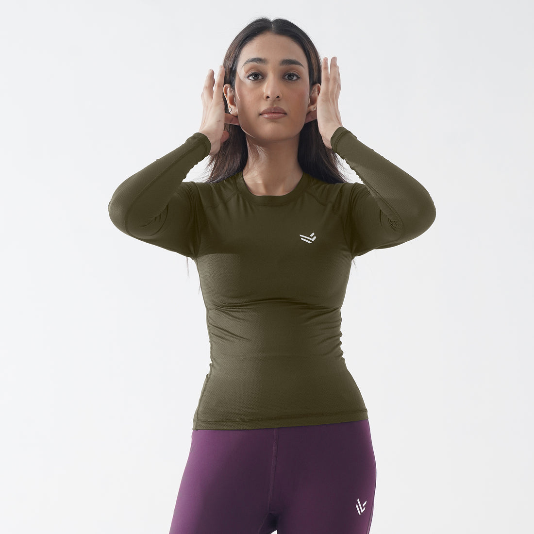 Olive Women Compression Full Sleeve