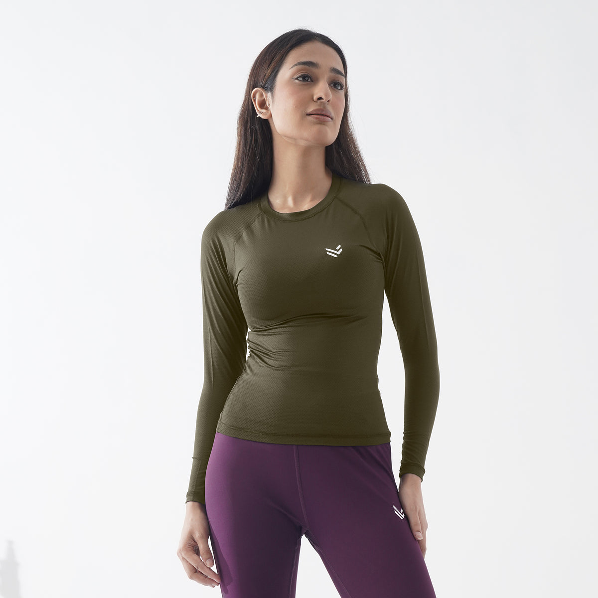 Olive Women Compression Full Sleeve