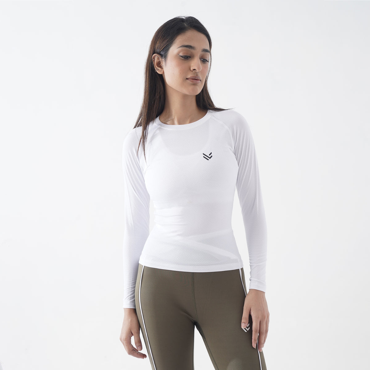 White Women Compression Full Sleeve