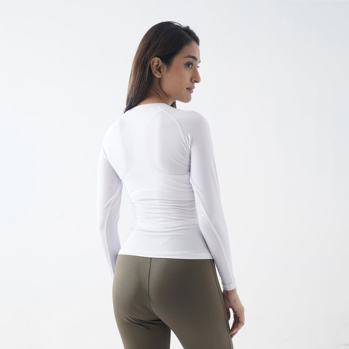 White Women Compression Full Sleeve