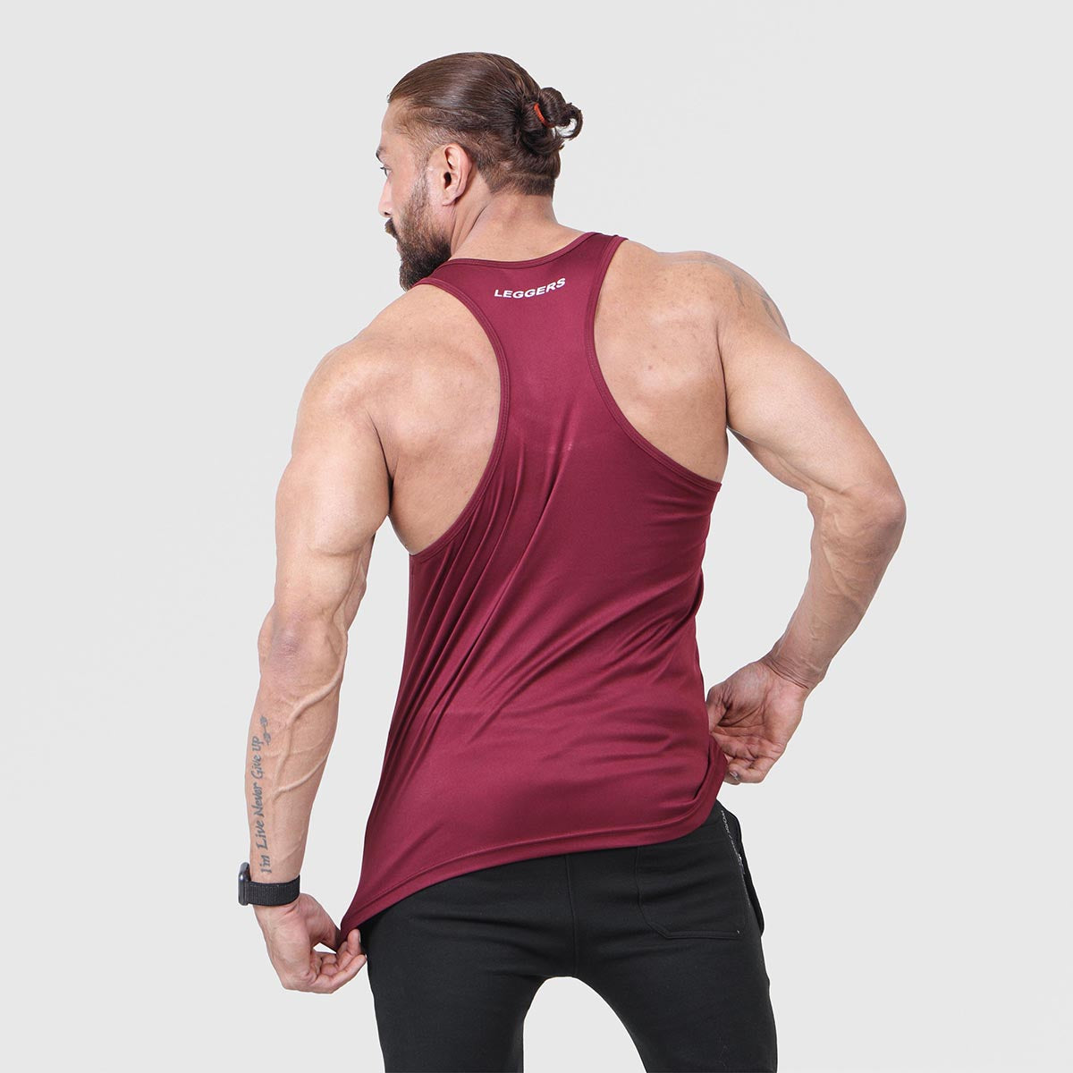 WORK HARDER MAROON Top Tank