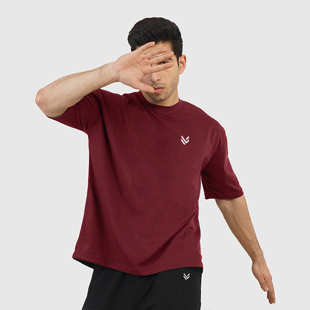 Maroon Basic OVERSIZED TEE