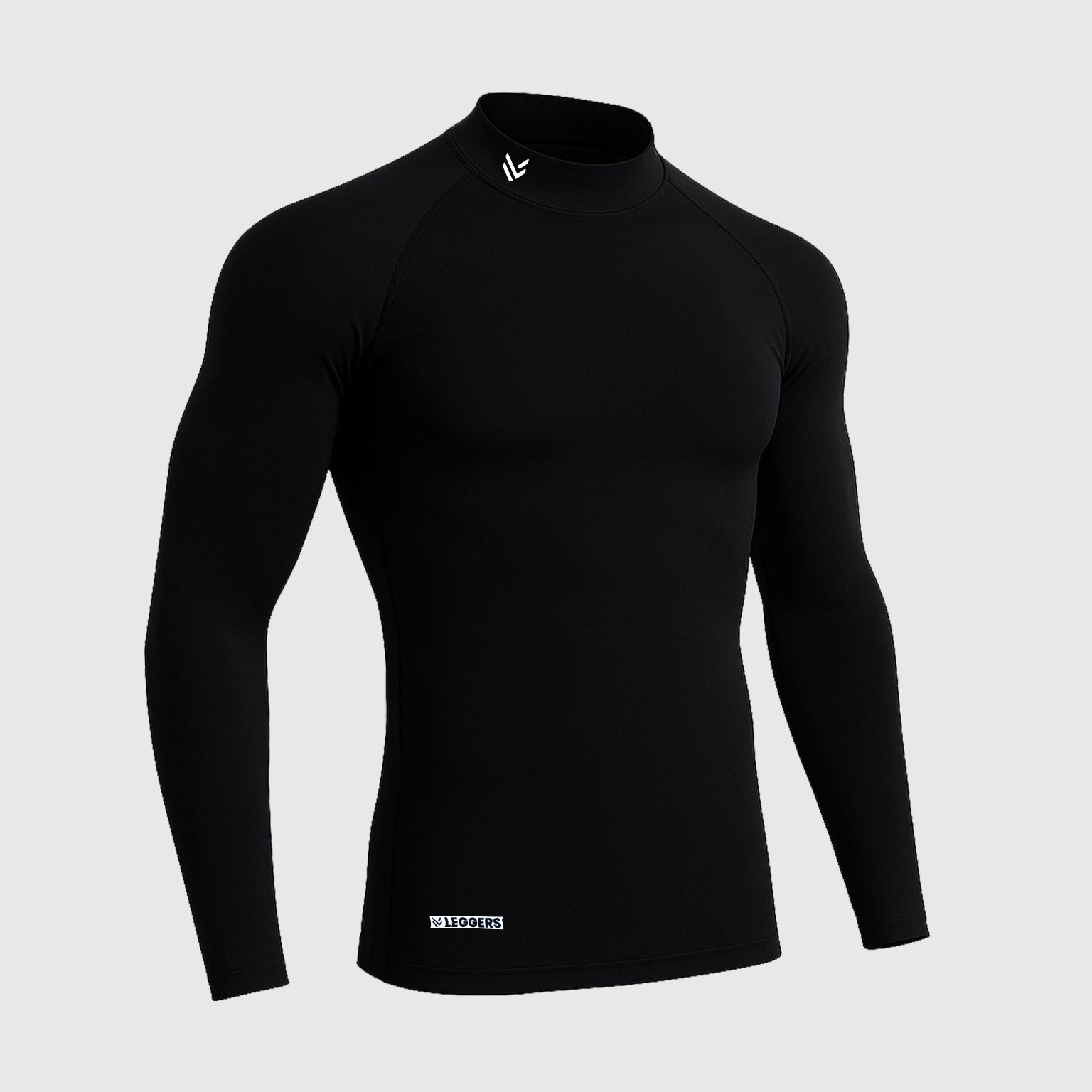 Heavyweight Mock Neck Black Full Compression