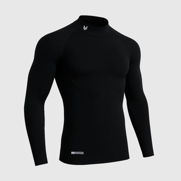 Heavyweight Mock Neck Black Full Compression