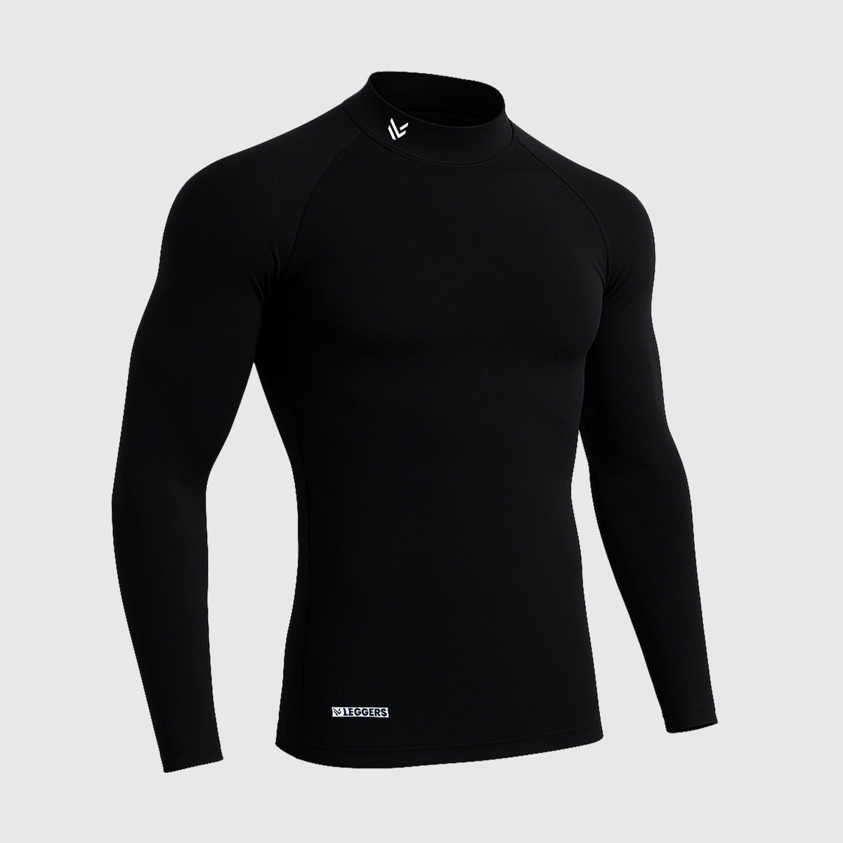 Mock Neck Black Full Compression Heavyweight
