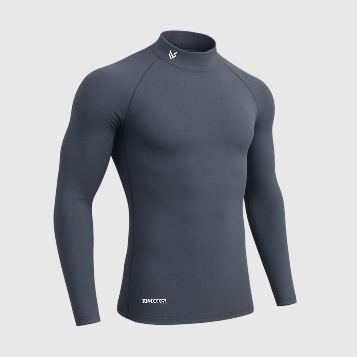 Mock Neck Gray Full Compression Heavyweight