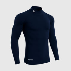 Mock Neck Navy Full Compression Heavyweight