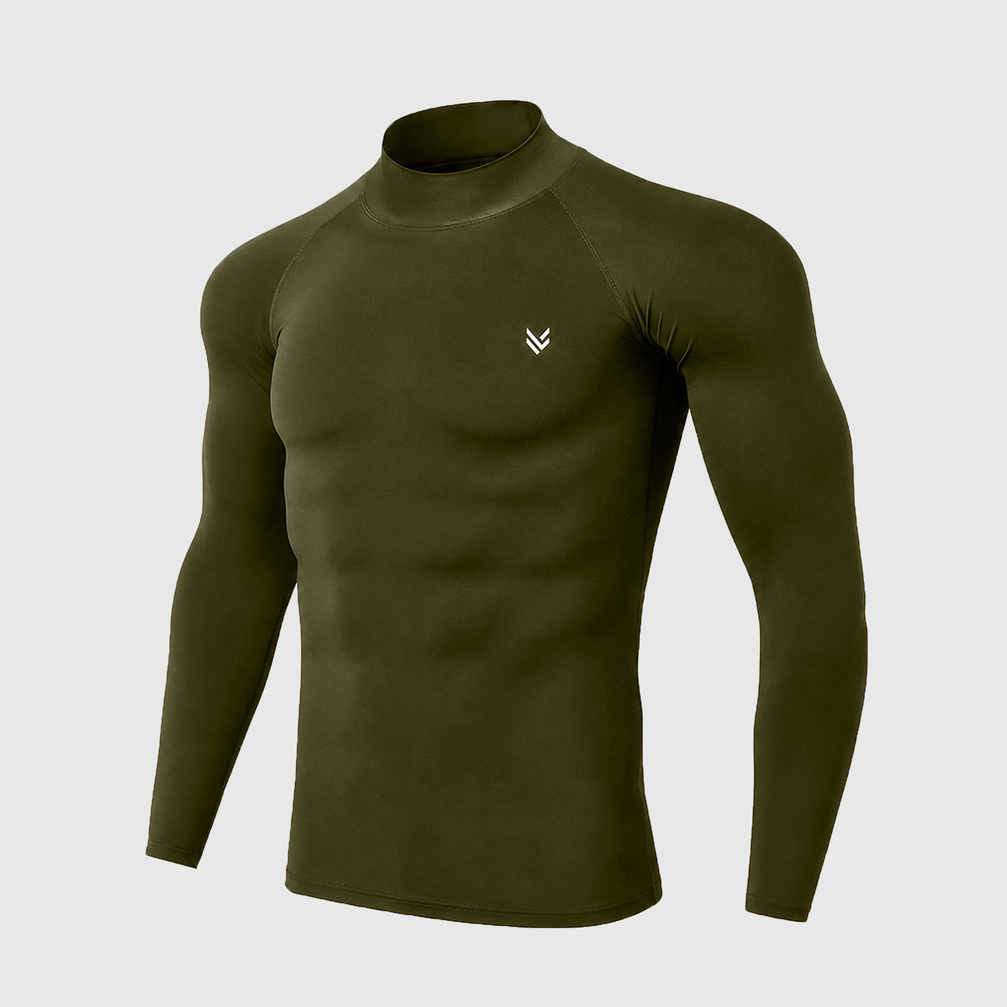 Moss Mock Neck Full Sleeve Compression Shirt