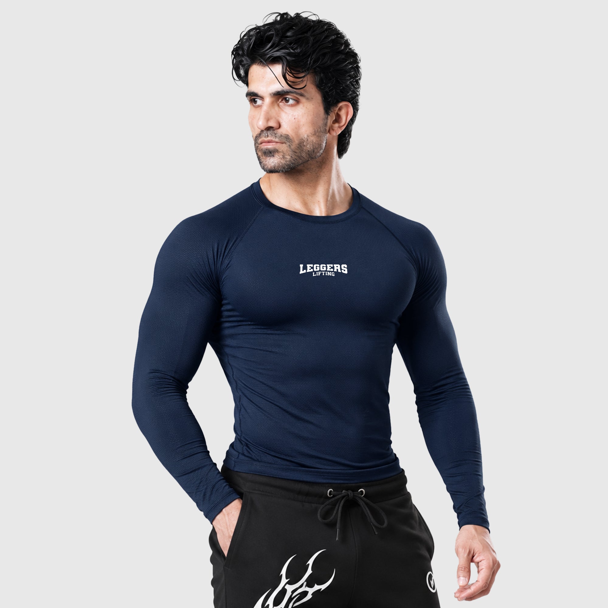 Velocity Navy F/S Compression Shirt