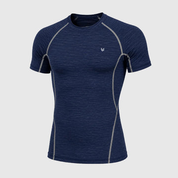 Performance Navy H/S Compression TEE