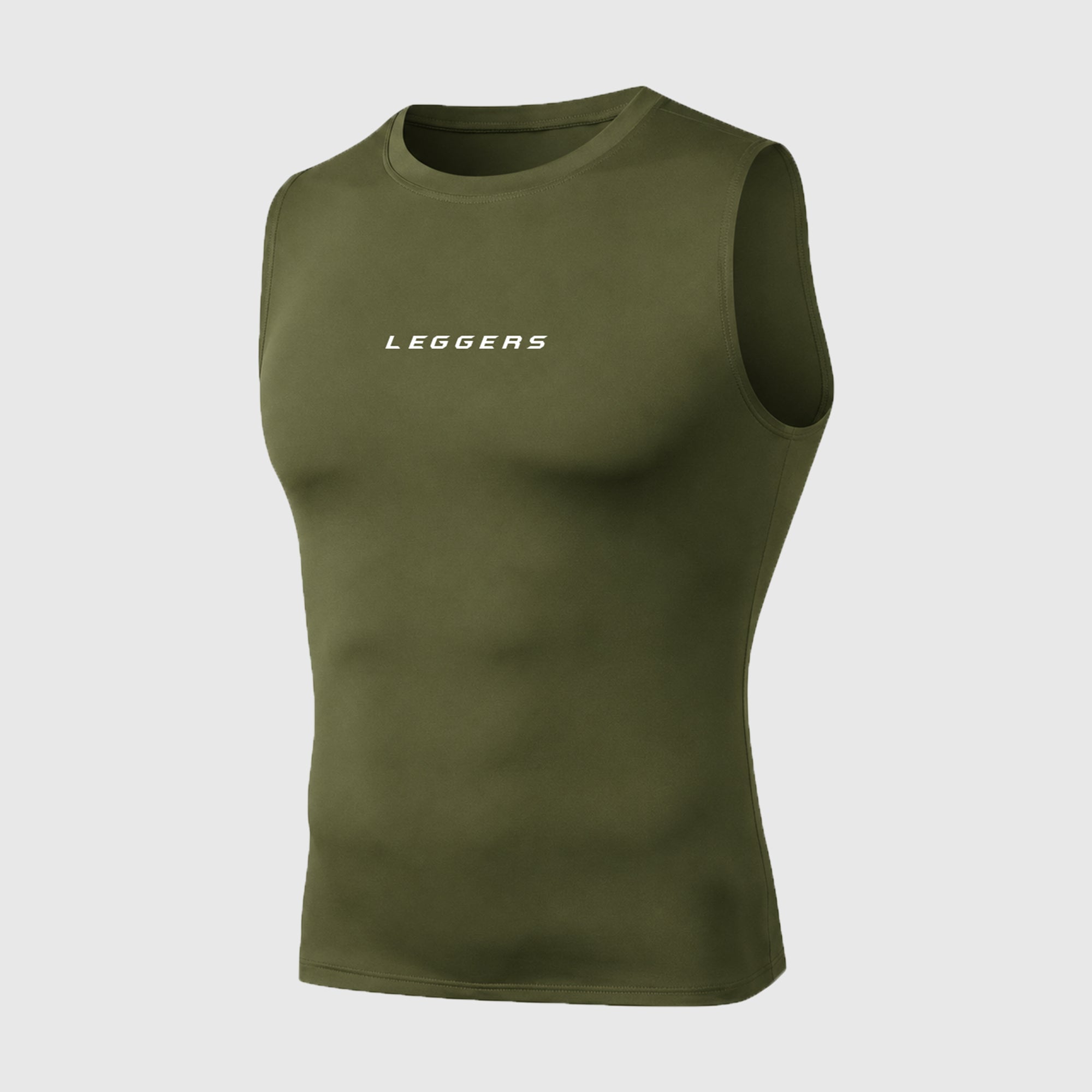 Olive Sleeveless Compression Tank