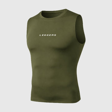 Olive Sleeveless Compression Tank