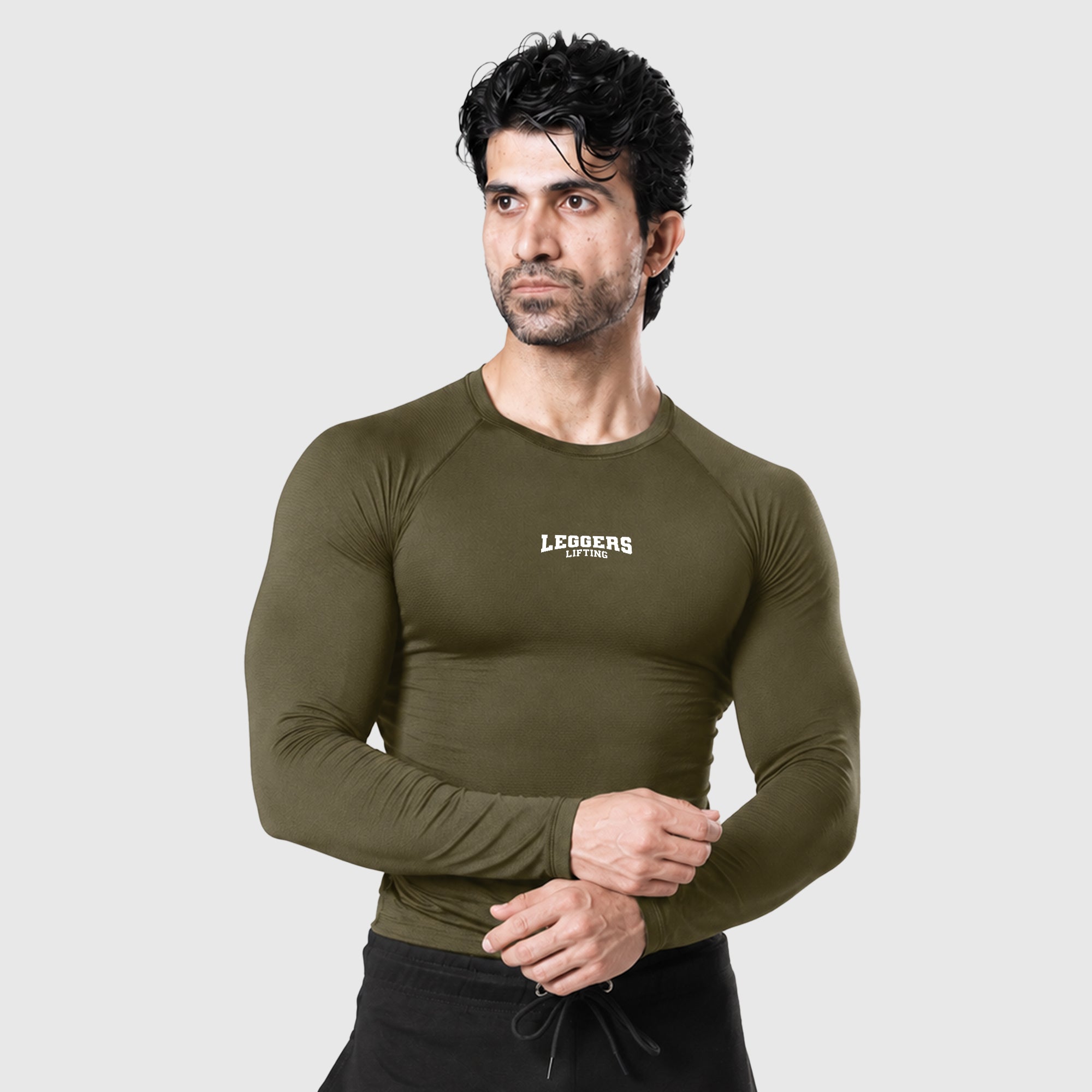 Velocity Olive F/S Compression Shirt
