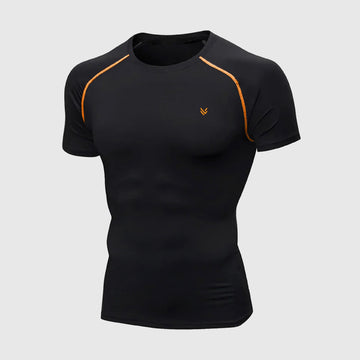 MuscleFit Black/ORG Compression TEE