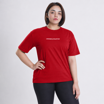C4 Red Women Oversized Tee