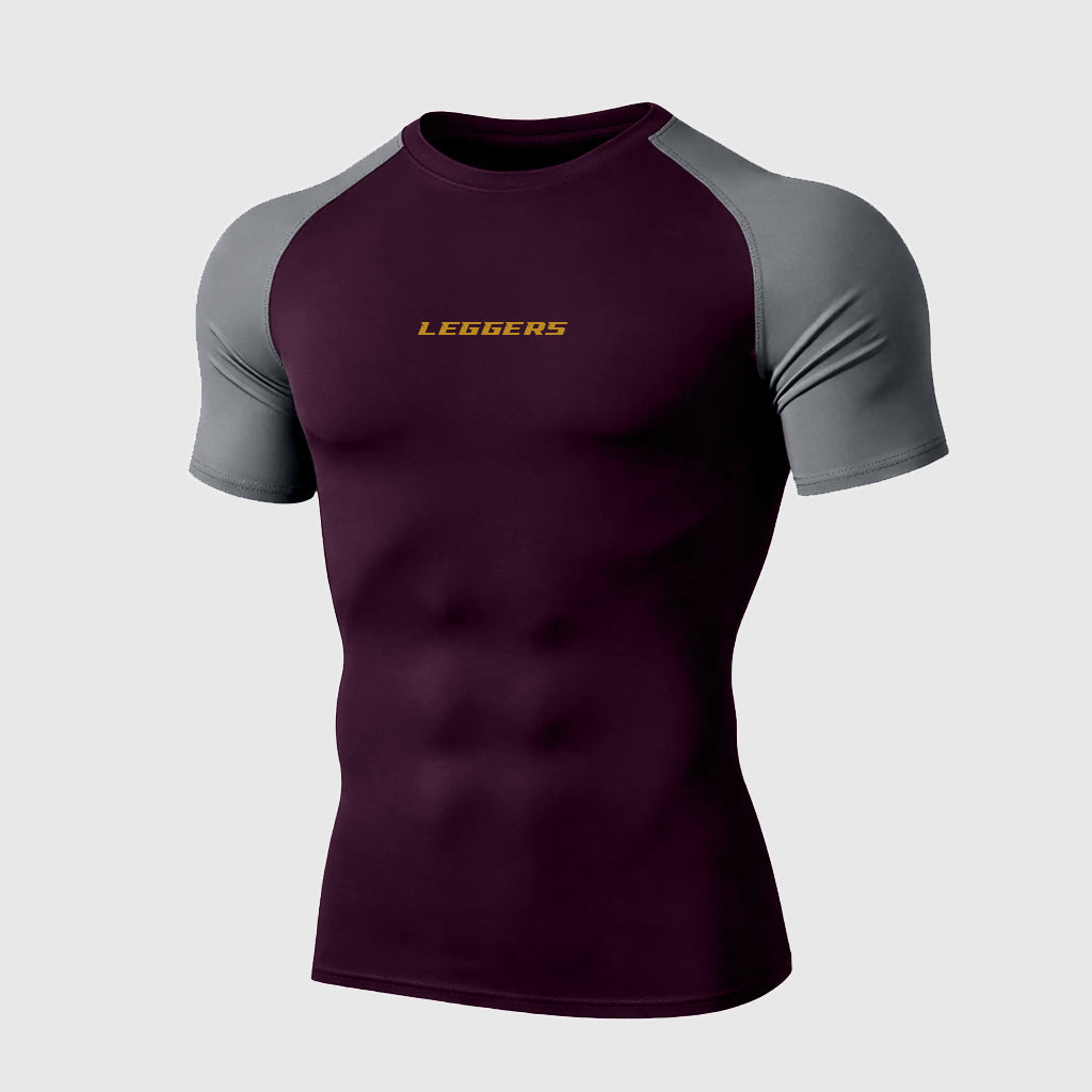 M-Fit Purple/Gray H/S Compression TEE