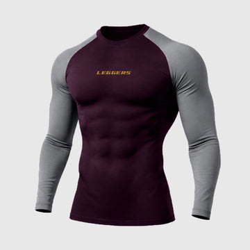 M-Fit Purple/Gray Combo F/S Compression Shirt
