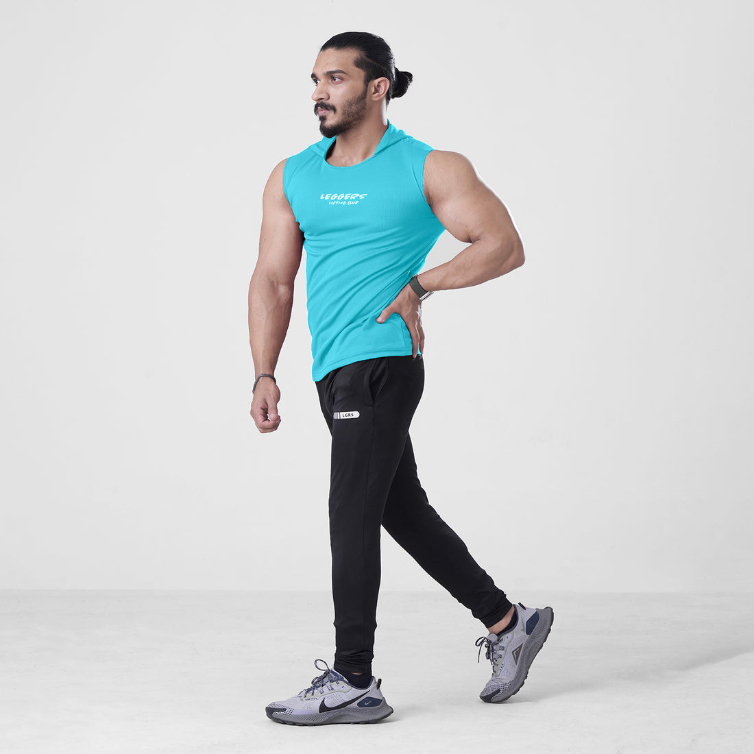 Aqua Sleeveless Workout Hoodie