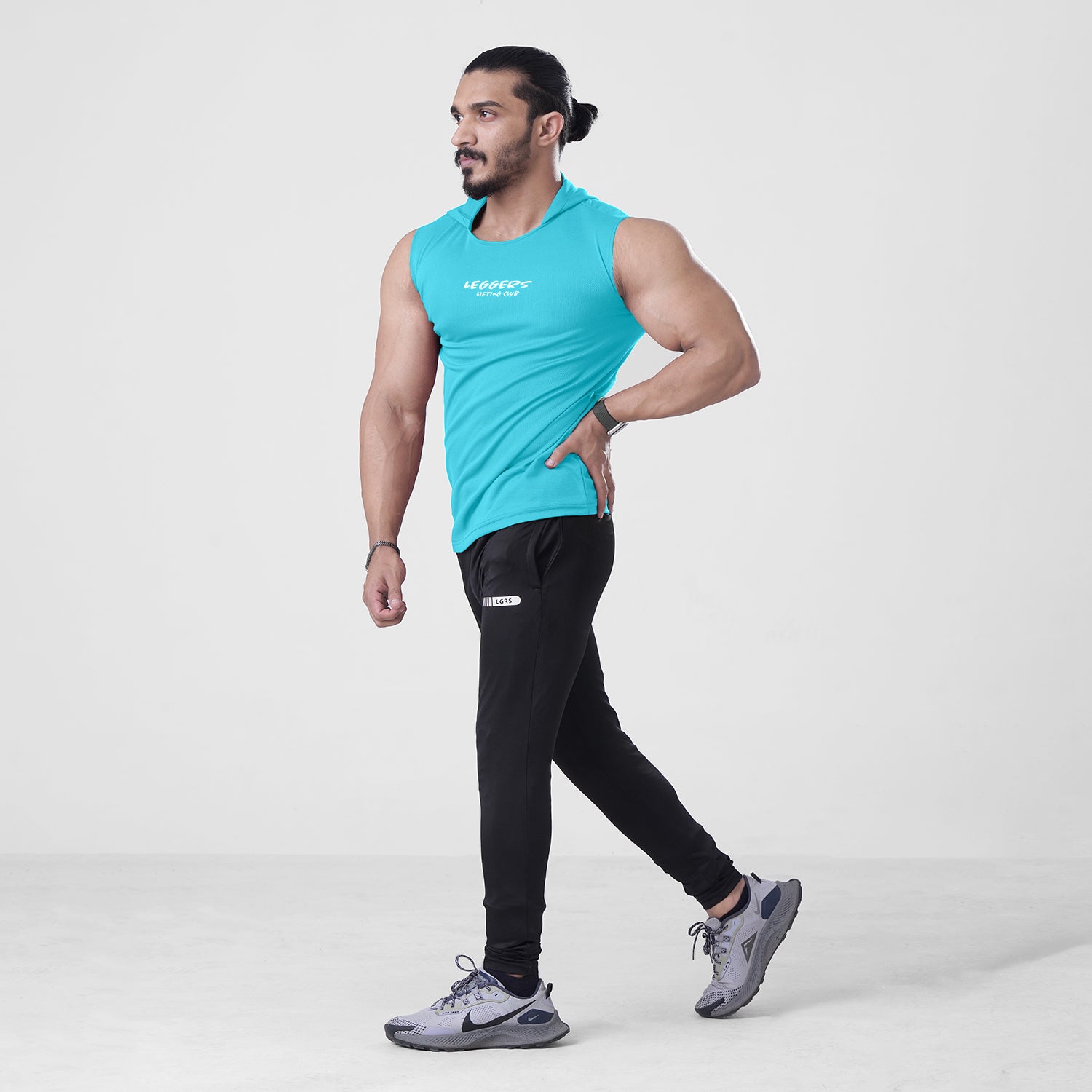 Aqua Sleeveless Workout Hoodie