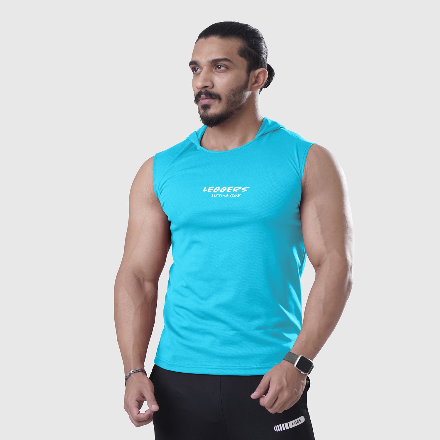 Aqua Sleeveless Workout Hoodie