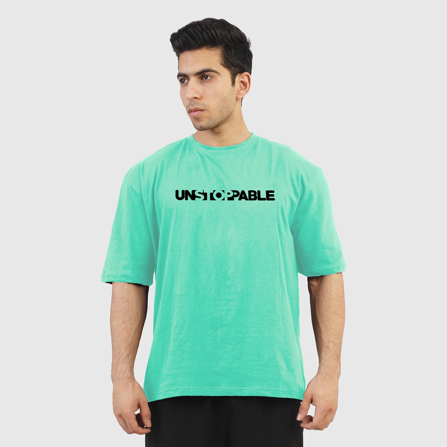 UNSTOPPABLE AQUA OVERSIZE TEE