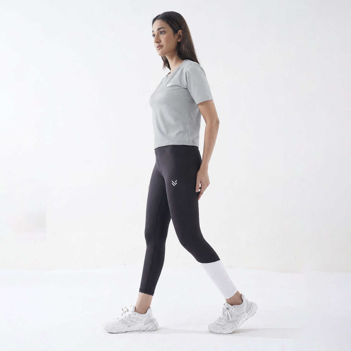 V-Neck Grey Women H/S Tee