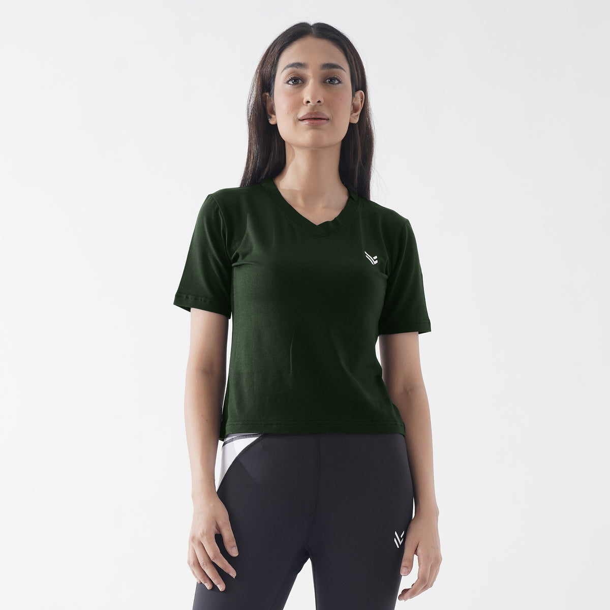 V-Neck Olive Women H/S Tee