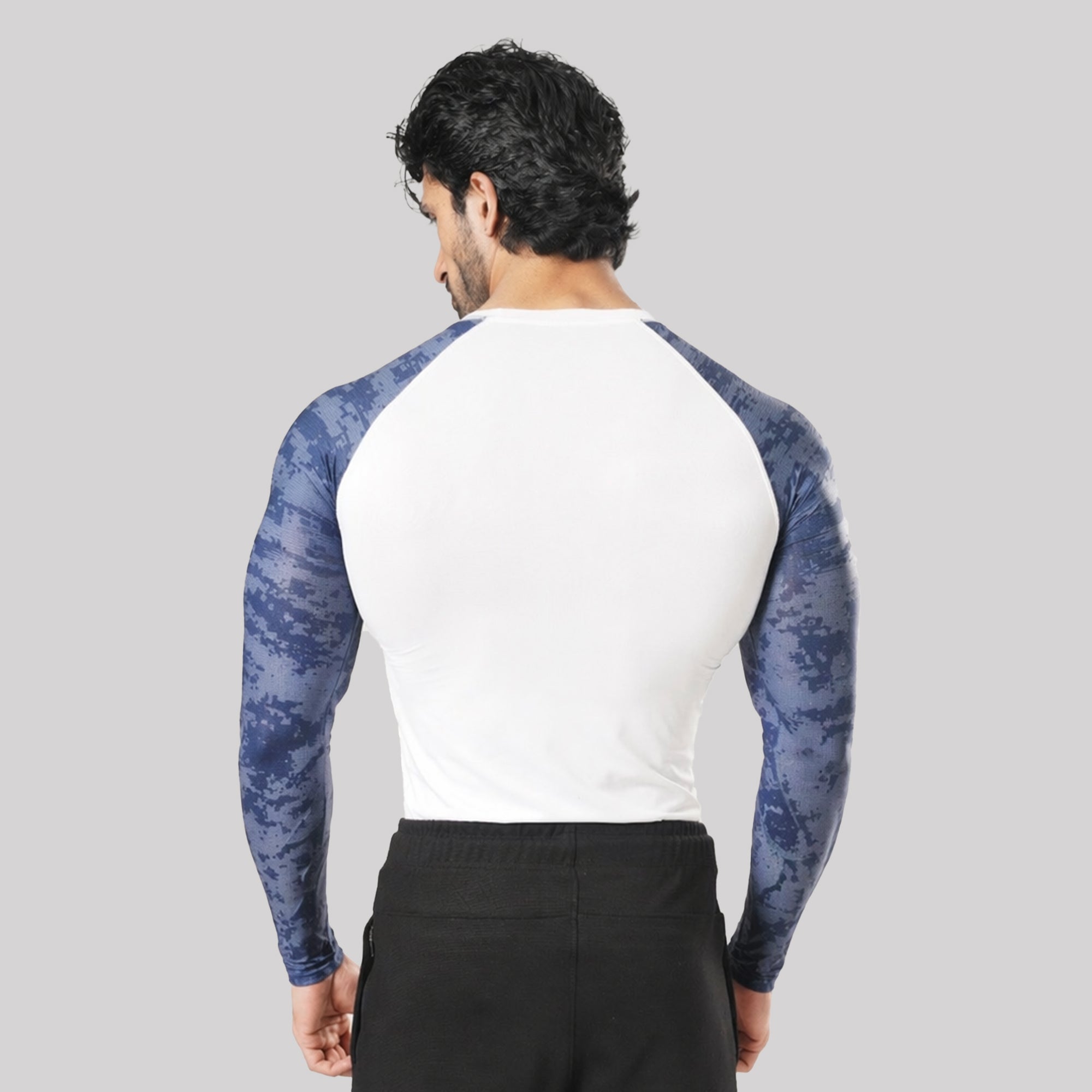 Velocity White-Blue F/S Compression Shirt