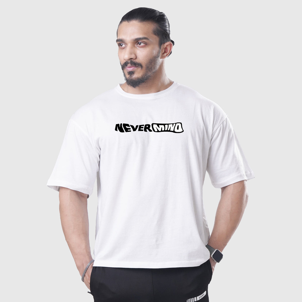 Nevermind White Oversized Tee