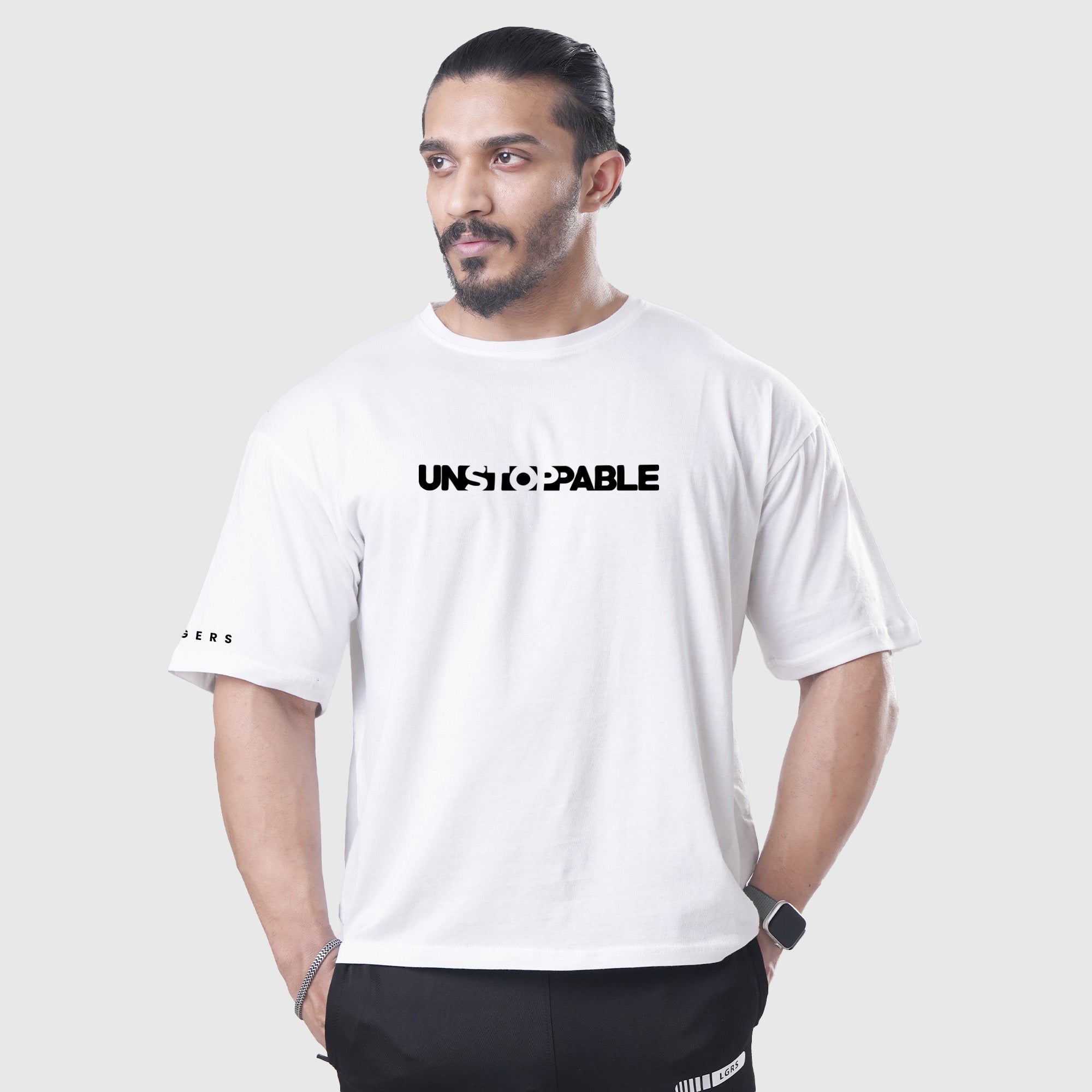 UNSTOPPABLE WHITE OVERSIZE TEE