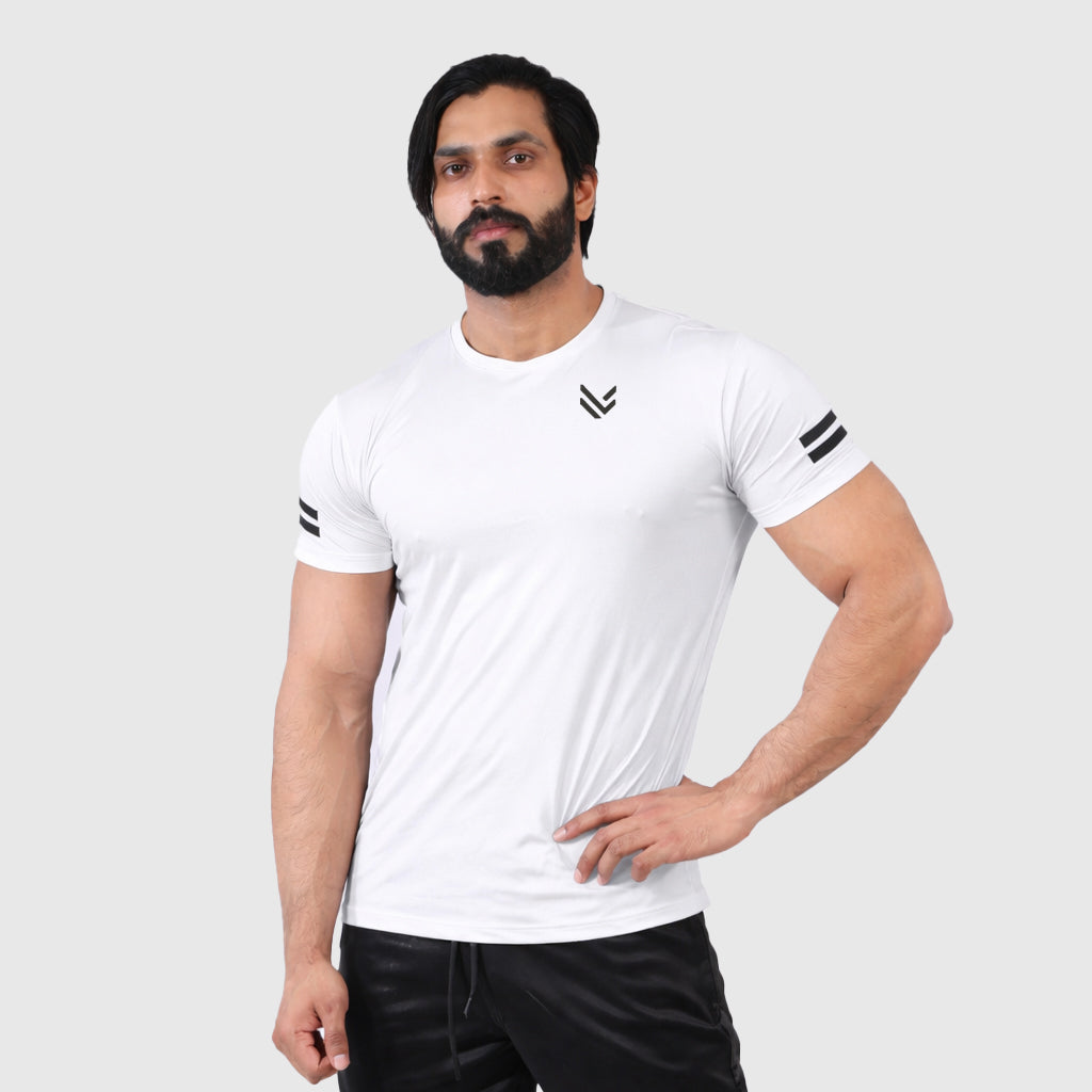 Shoulder Strip White H/S TEE