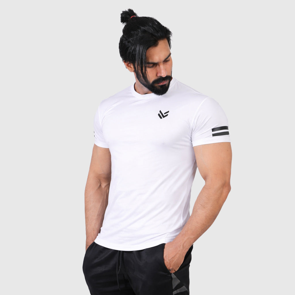 Shoulder Strip White H/S TEE