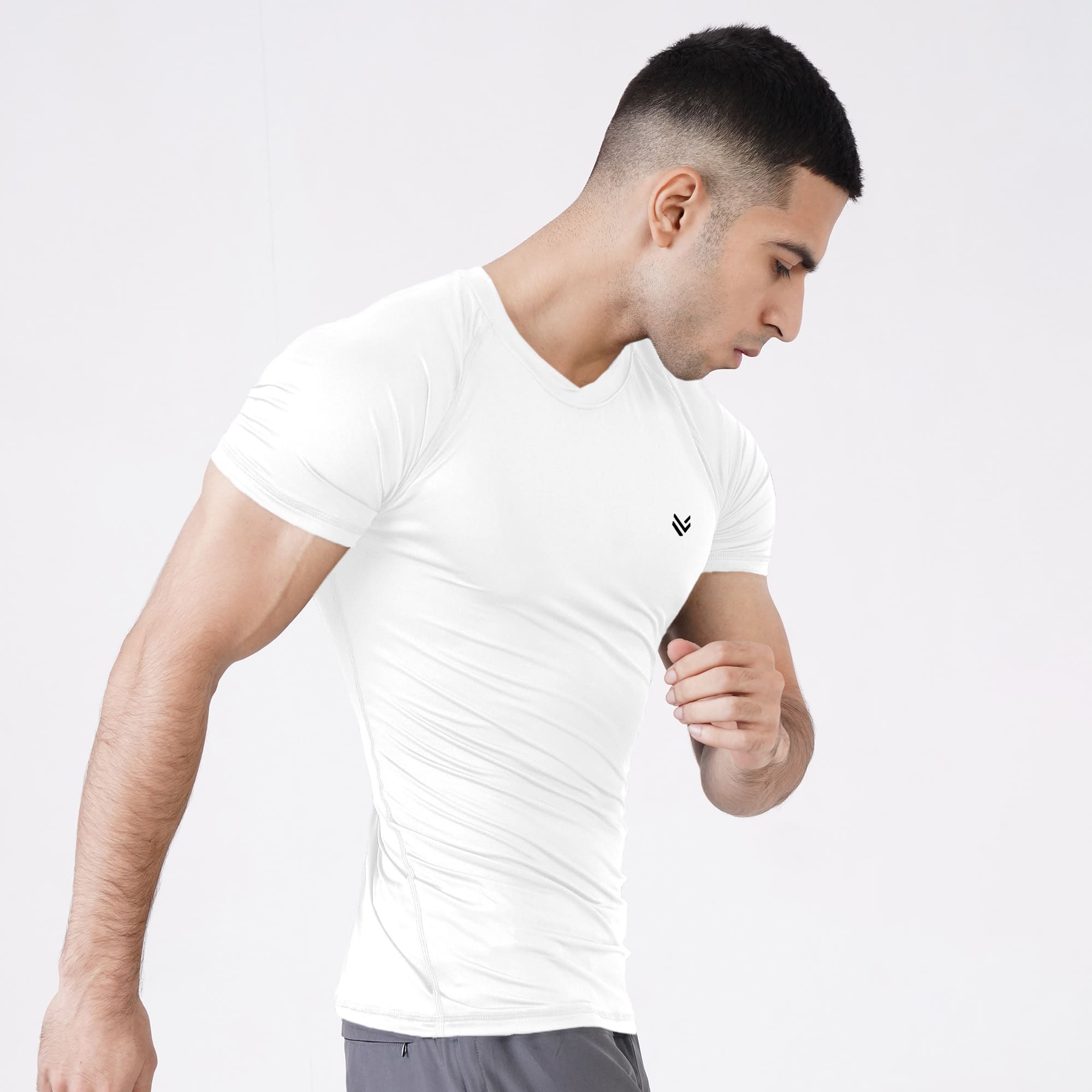 MuscleFit White Compression TEE