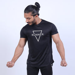 RUNNER BLACK COMPRESSION TEE