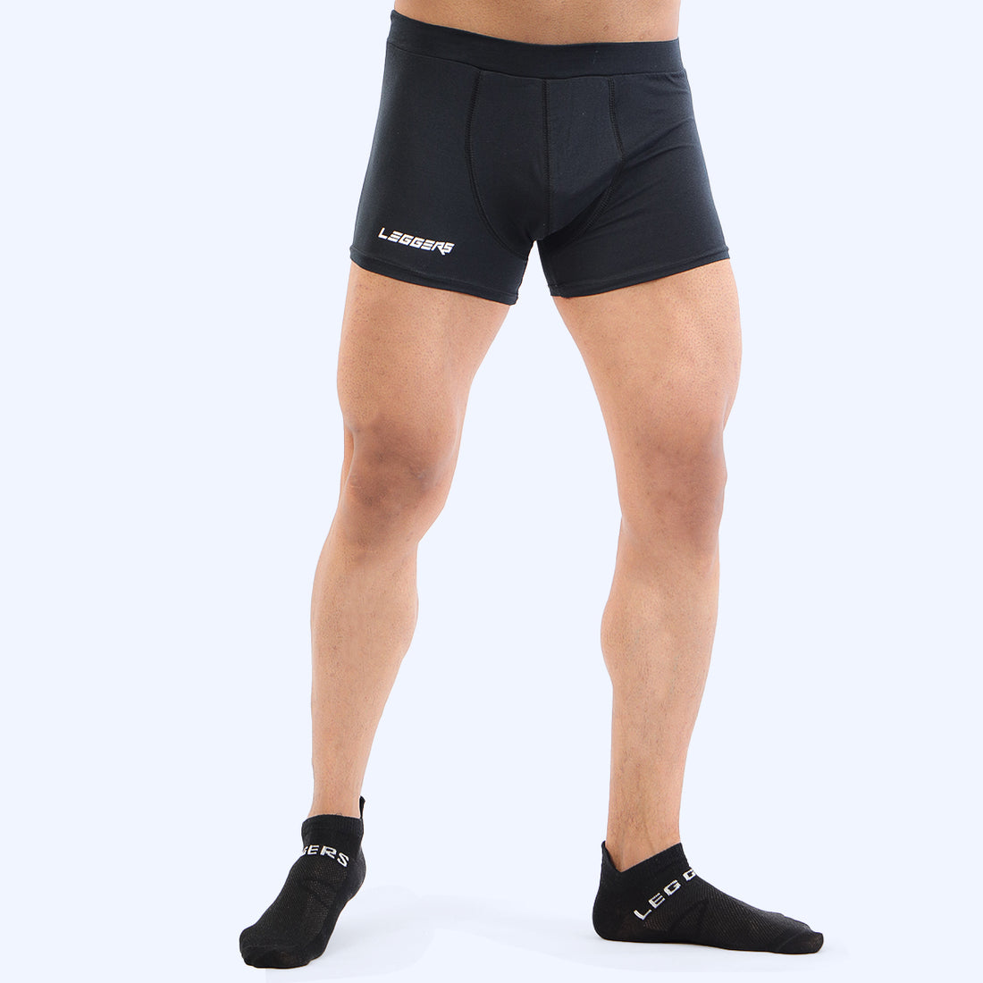 LEGGERS Black Fashion Waistband Knit Boxer Trunk