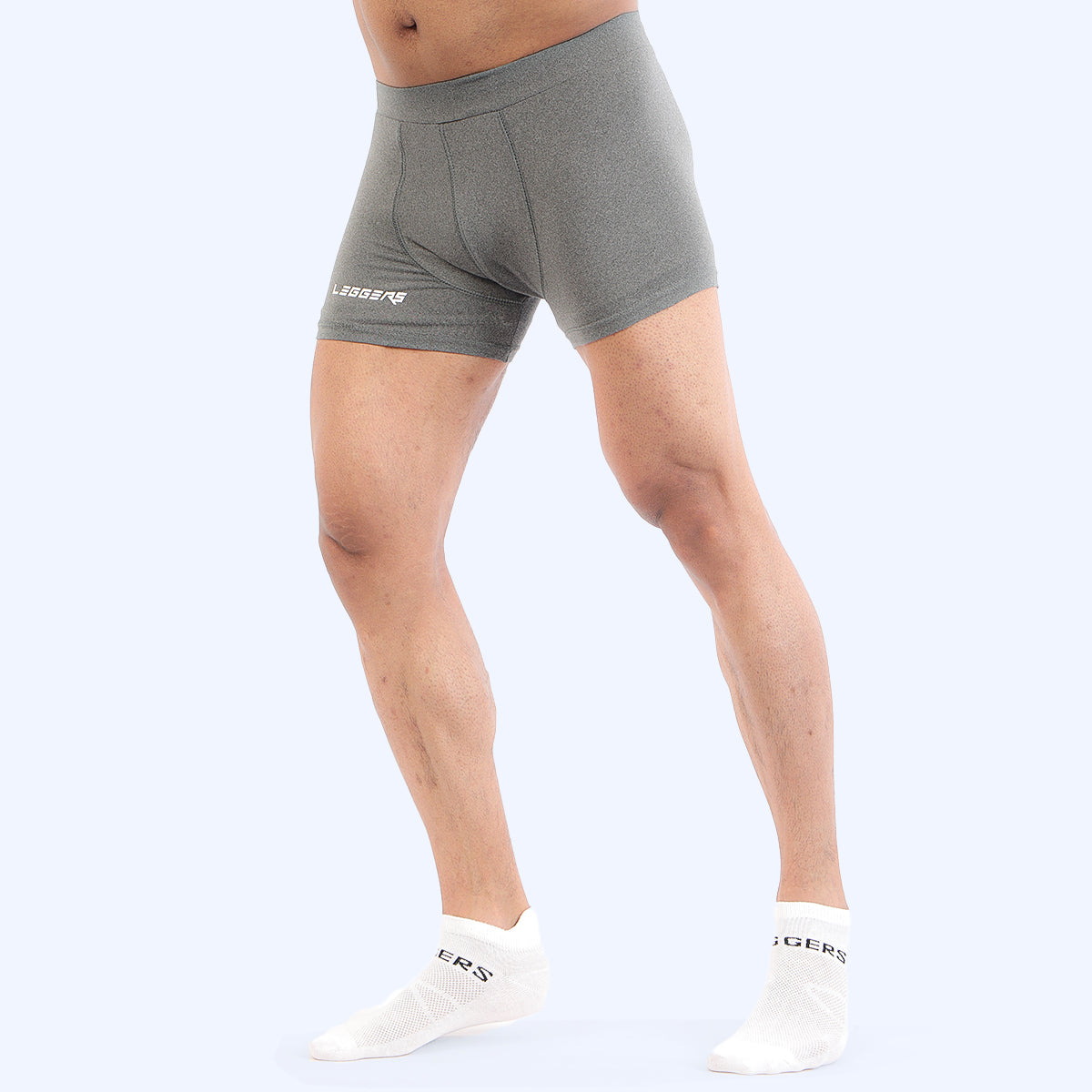 LEGGERS Gray Fashion Waistband Knit Boxer Trunk