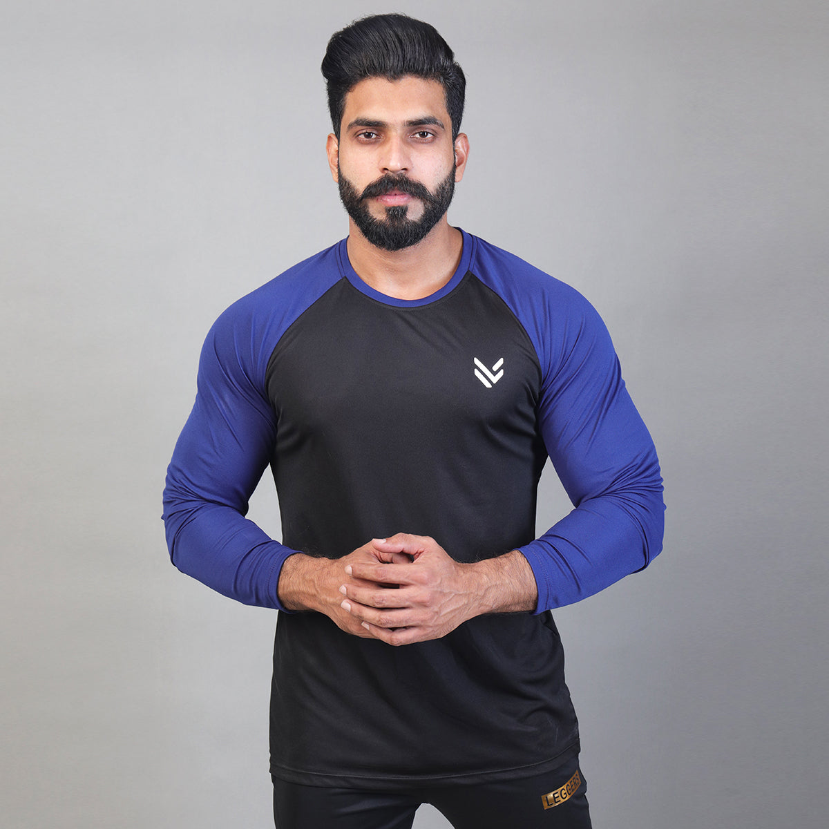 BLUE RAGLAN SLEEVE TEE