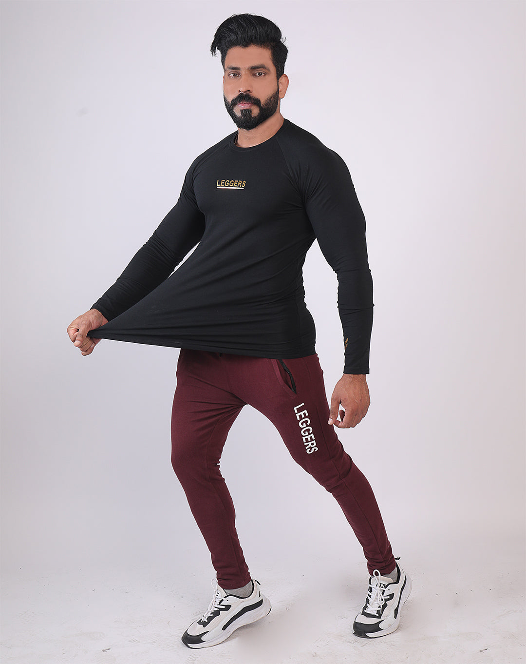 Black Lecra LONG Sleeves TEE