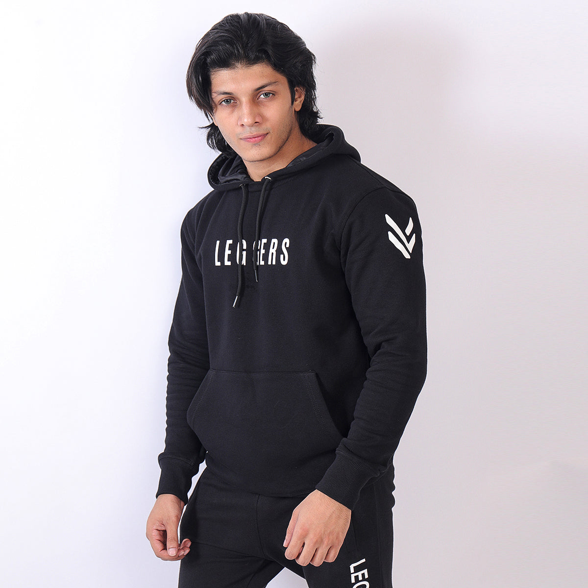 INFINITY FLEECE BLACK HOODIE