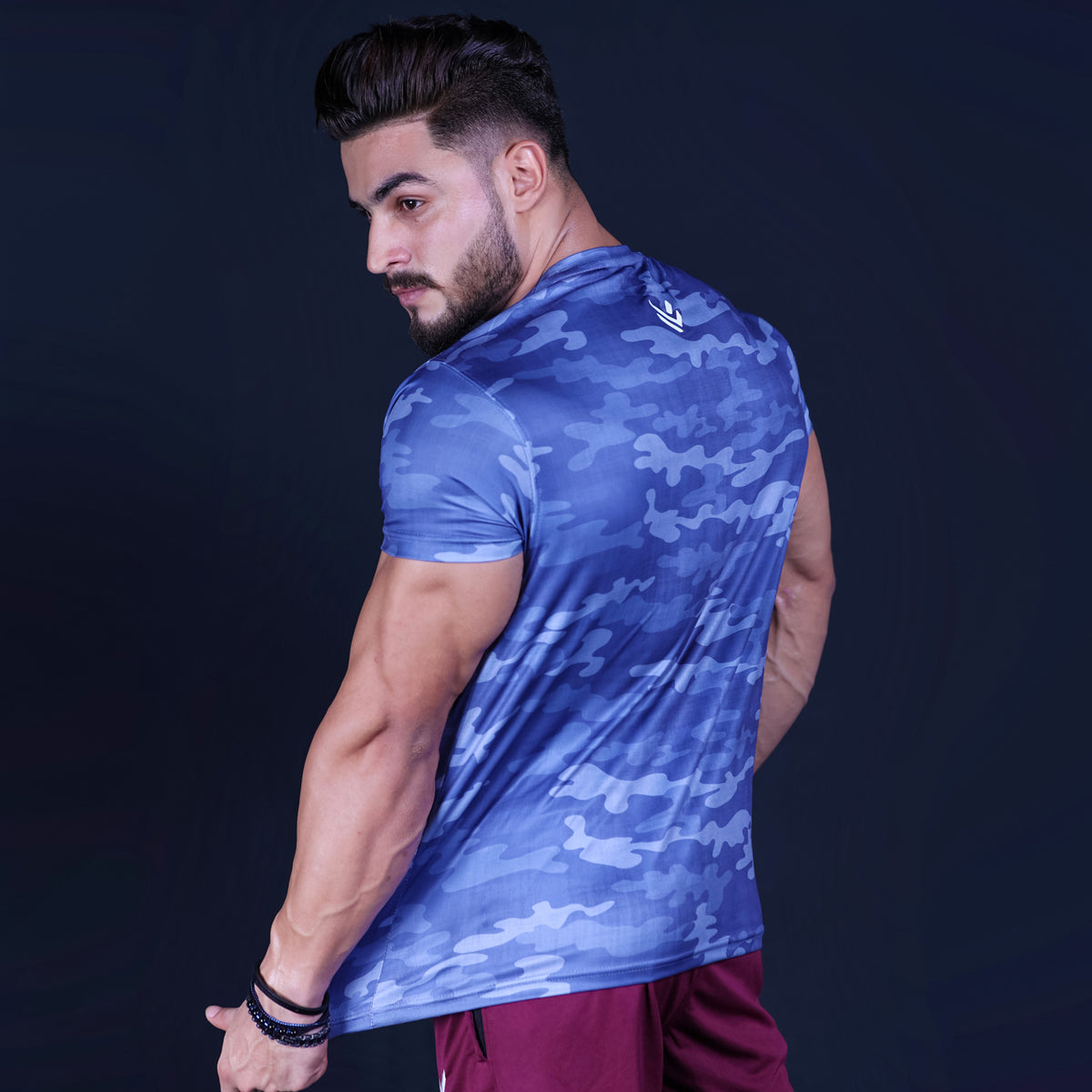 NAVY Camouflage COMPRESSION TEE