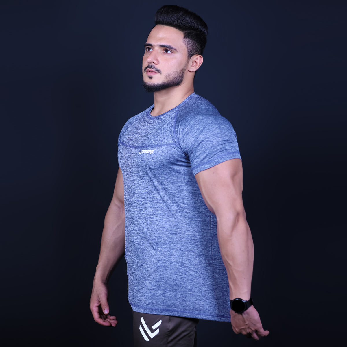 SKY HEATHER COMPRESSION TEE