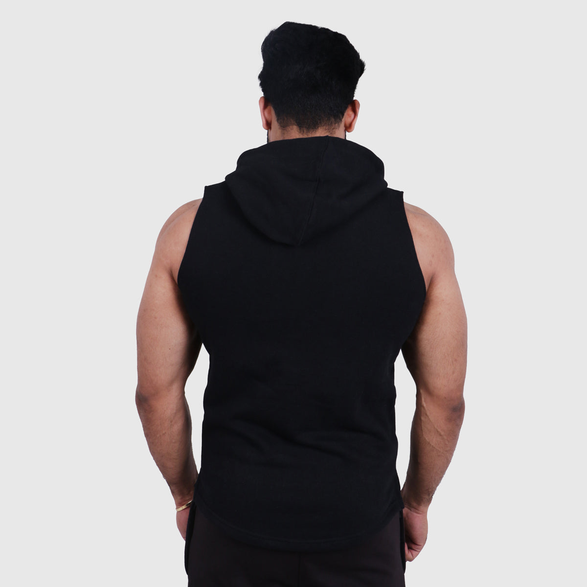 LEGGERS Black SLEEVELESS HOODIE