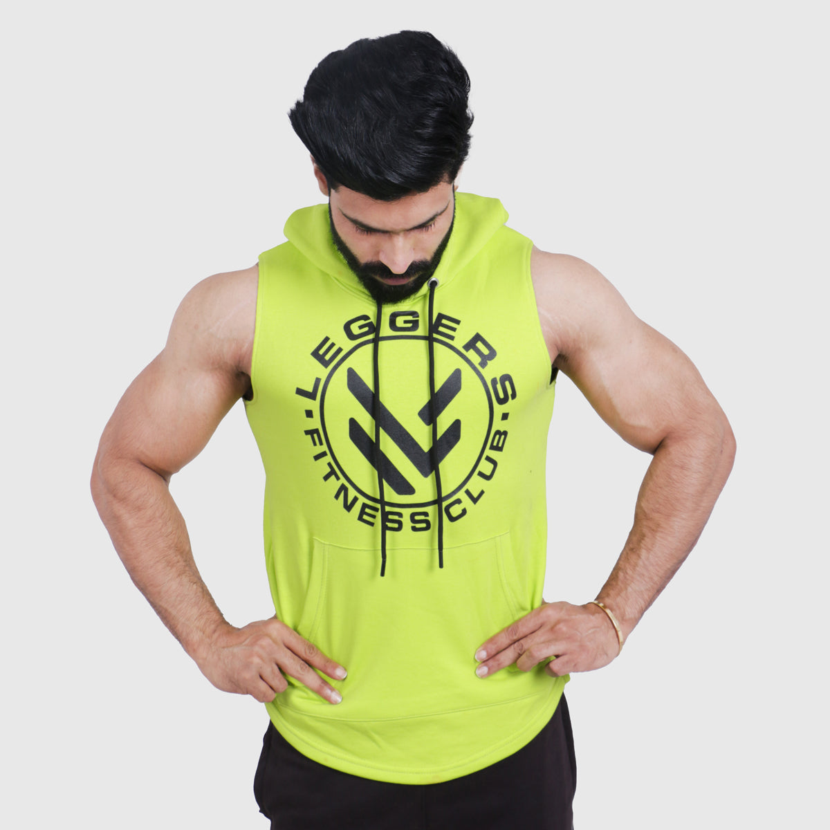 LEGGERS LIME SLEEVELESS HOODIE