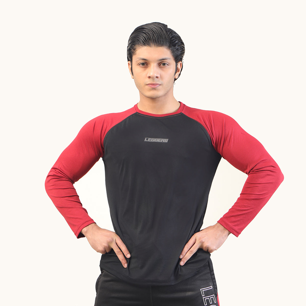 DYNASTY MEROON & BLACK RAGLAN Sleeves TEE